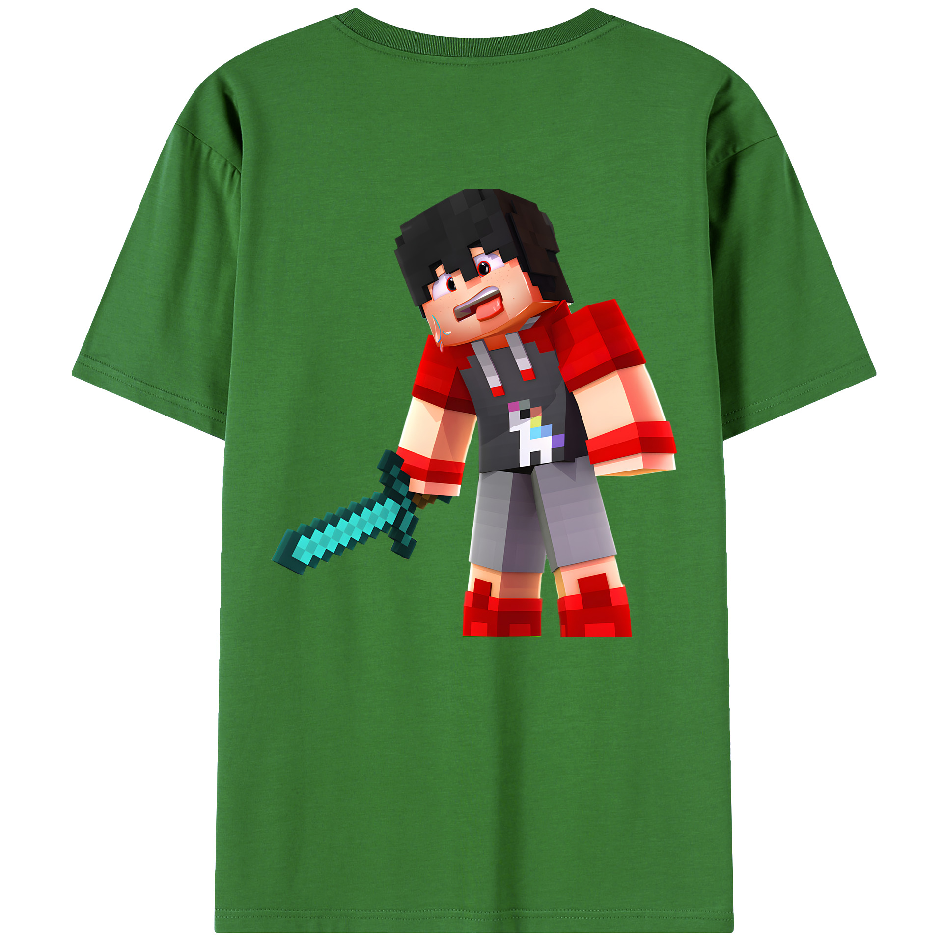 （画像用） マインクラフト ブロックの世界 Minecraft MC Block world レディース半袖Tシャツ(バックプリント)